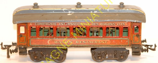 Wagon Restaurant Bing - Tôle 34cm, Version France, Train Voyageurs Rare